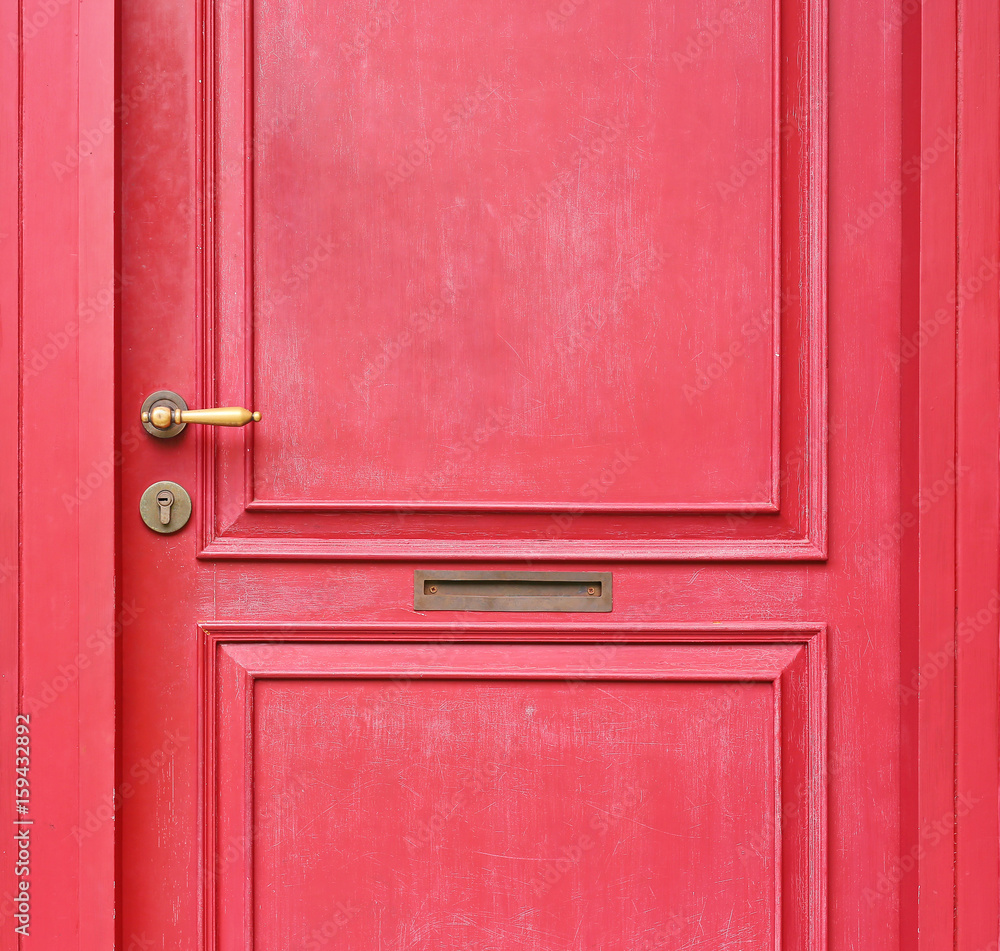 Naklejka premium Detail antique chinese red door.