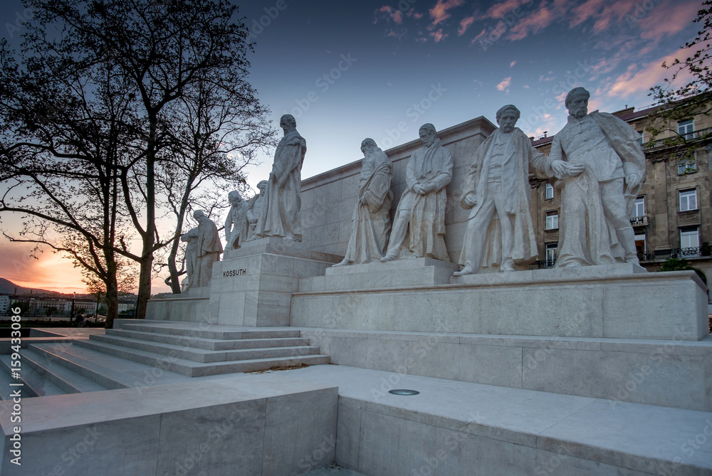 Budapest, Hungary - The sculpture by Luigi Kossuth in front of the Parliament