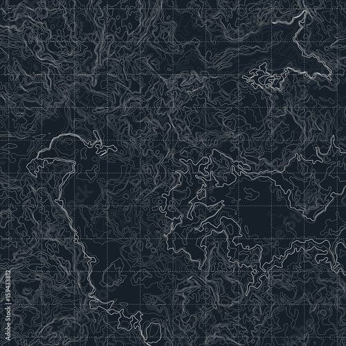 Color map with line contour for hiking. Geographic topographic vector illustration
