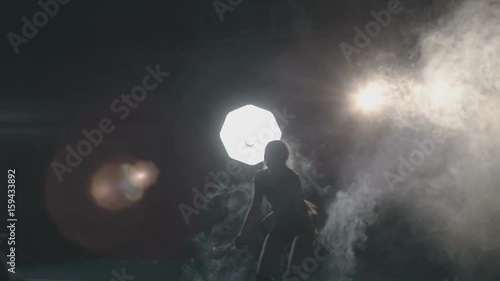 Two young girls playing volleyball, slowmotion