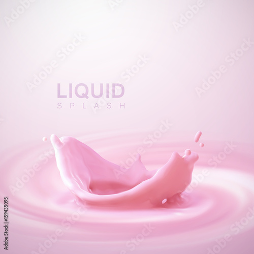 Pouring liquid crown splash on swirling whirlpool creamy background.