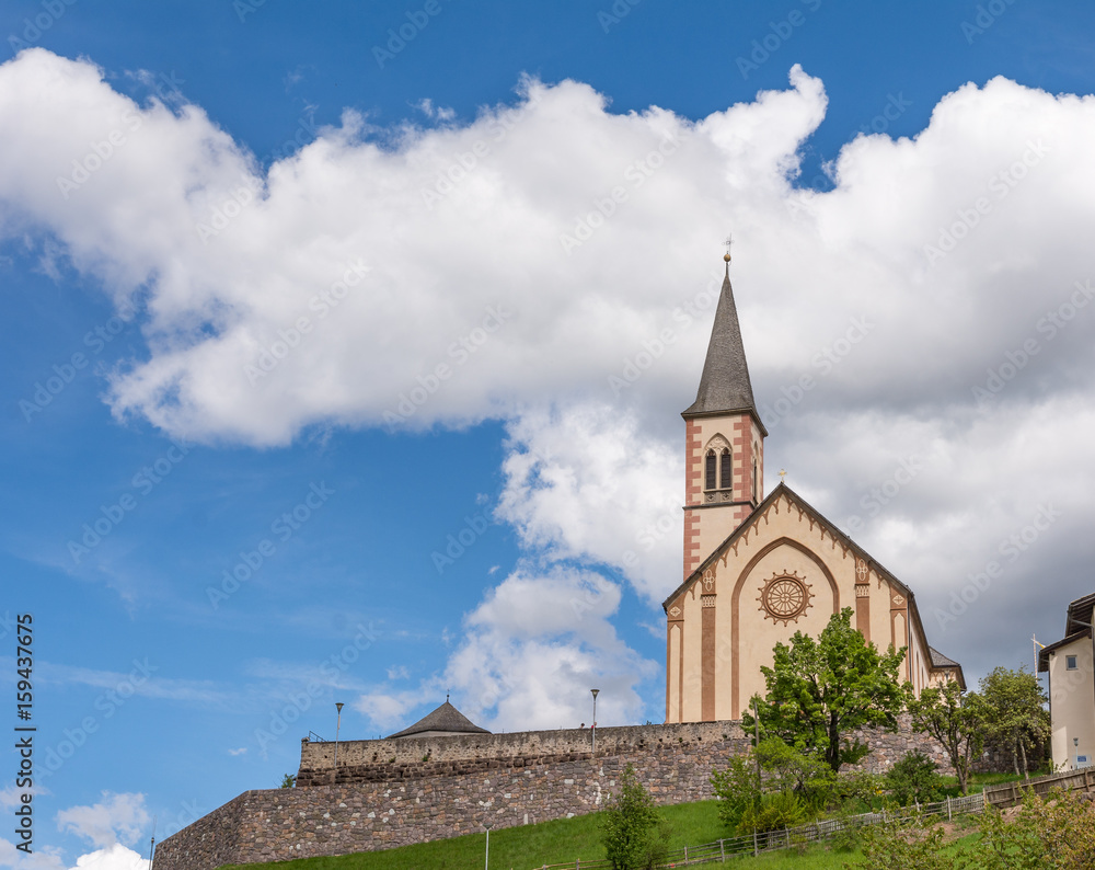 Fototapeta premium View of the Engelsburg (Castle of the Angel), main tower called Novacella abbey (South Tyrol, Italy)
