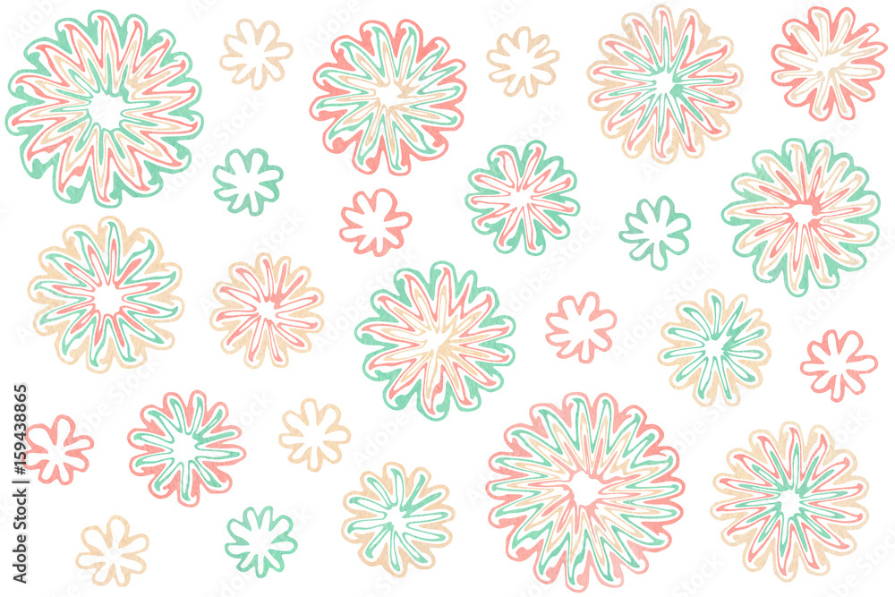 Watercolor abstract flowers on white background Watercolor abstract flowers on white background