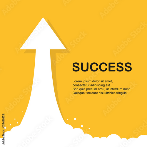 Arrow to success on yellow background. Vector illustration. © zaieiunewborn59