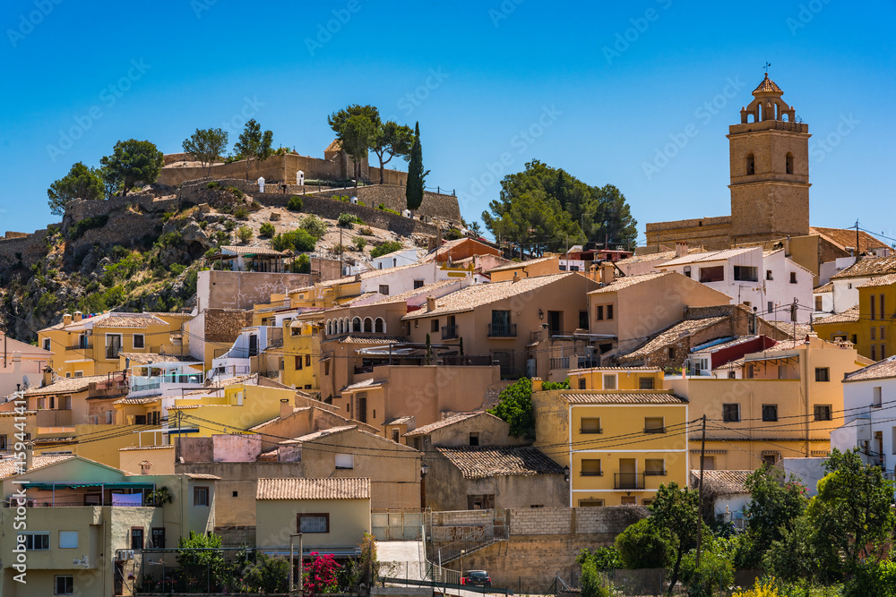 Polop village on hill top, Alicante,Spain