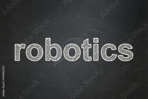 Science concept: Robotics on chalkboard background