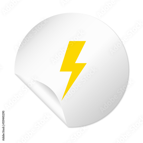 Runder Sticker - Blitz gelb