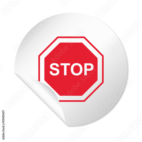Runder Sticker - Stoppschild rot