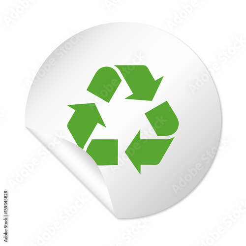 Runder Sticker - Recycling grün