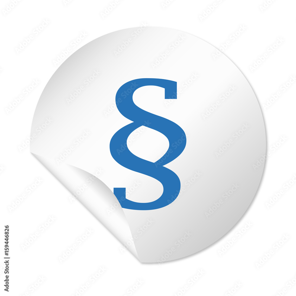 Runder Sticker - Paragraph blau Runder Sticker - Paragraph blau