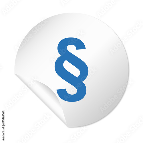 Runder Sticker - Paragraph Anwalt blau