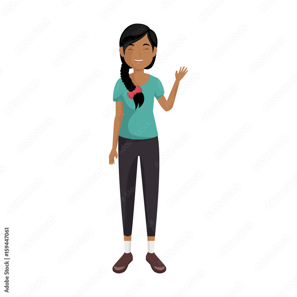 cartoon woman wearing casual clothes icon over white background vector illustration cartoon woman wearing casual clothes icon over white background vector illustration