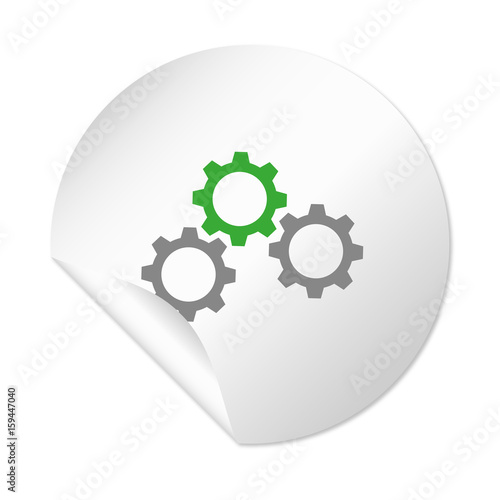 Runder Sticker - Zahnräder