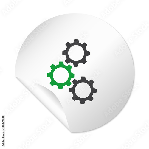 Runder Sticker - Zahnräder Teamwork