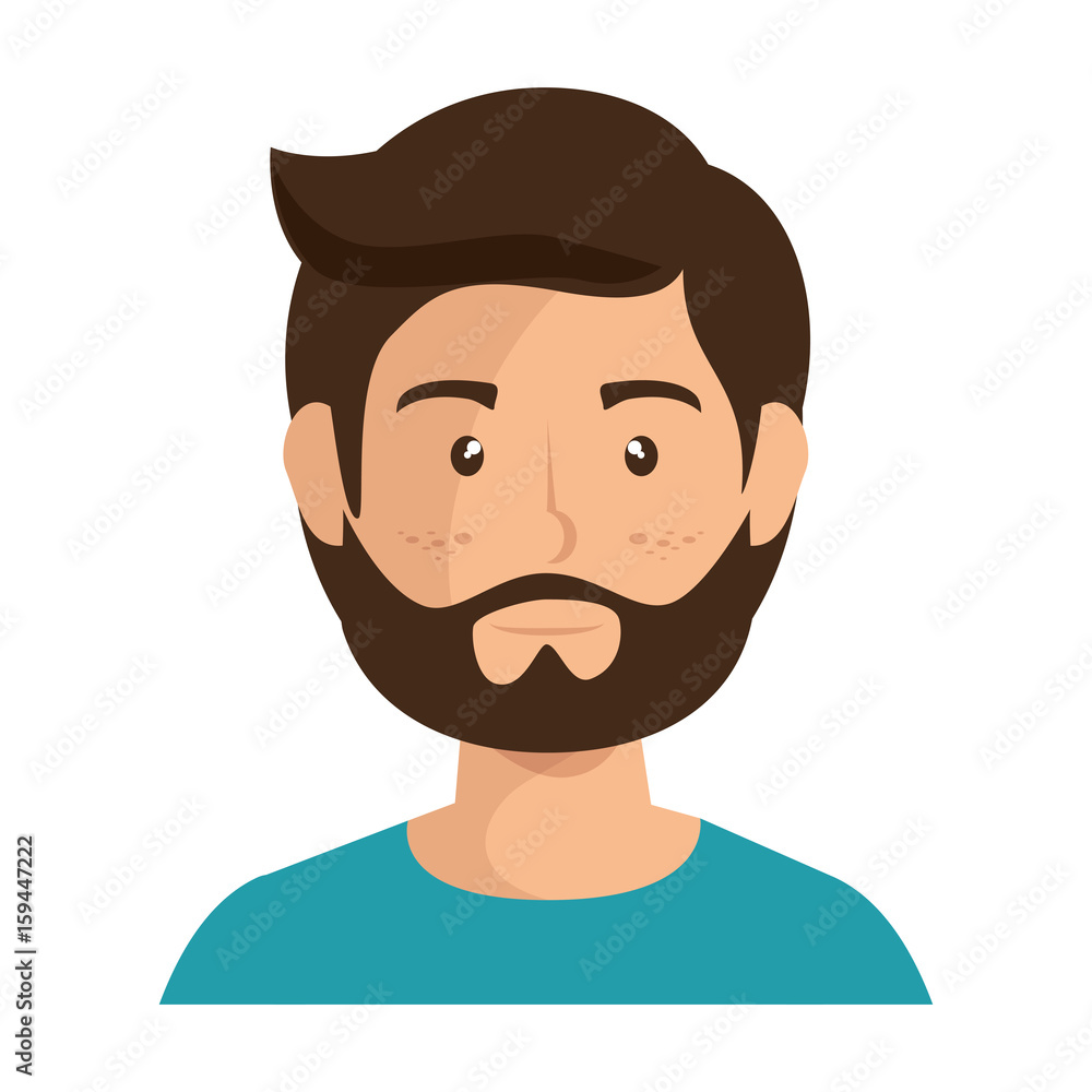 cartoon man icon over white background colorful design vector illustration