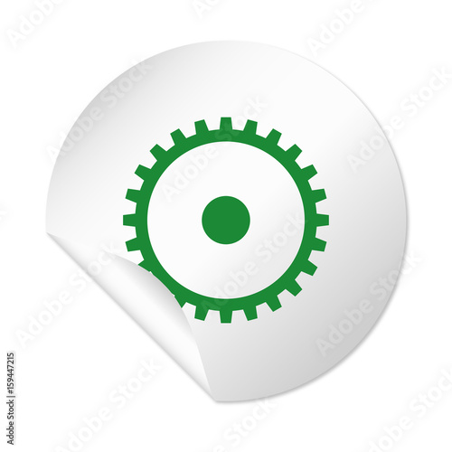 Runder Sticker - Zahnrad grün