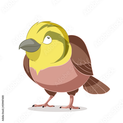 Cartoon smiling Yellowhammer