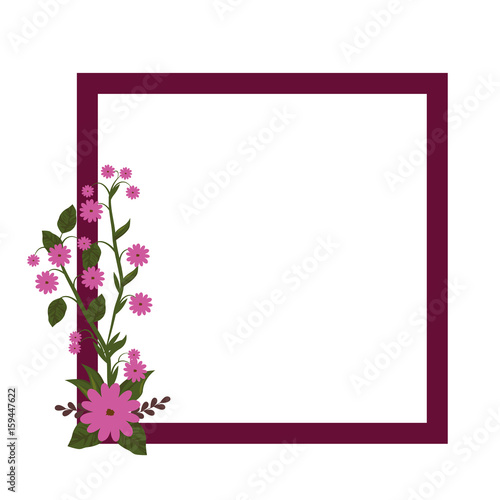 Frame with flowers icon vector illustration graphic design