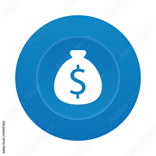 Runder 3D Button - Geldsack Dollar