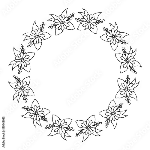 Round frame with flowers icon vector illustration graphic design