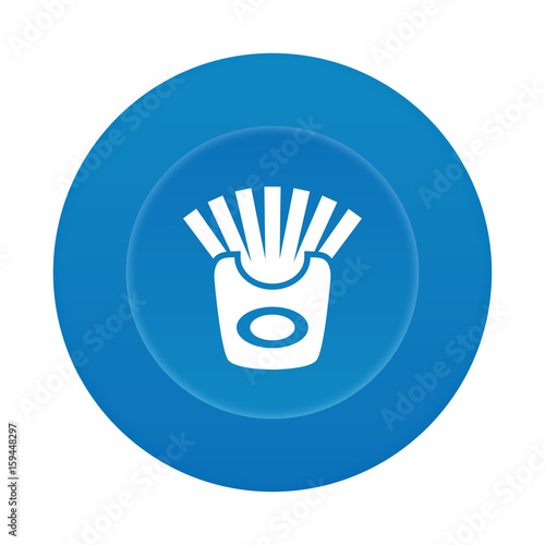 Runder 3D Button - Pommes - Fastfood