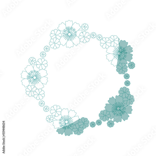 Round frame with flowers icon vector illustration graphic design