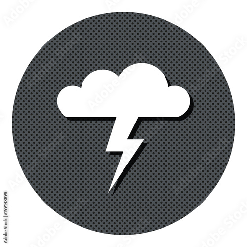 Gewitterwolke - Gefahr - Gepunkteter Button mit Symbol und Schatten