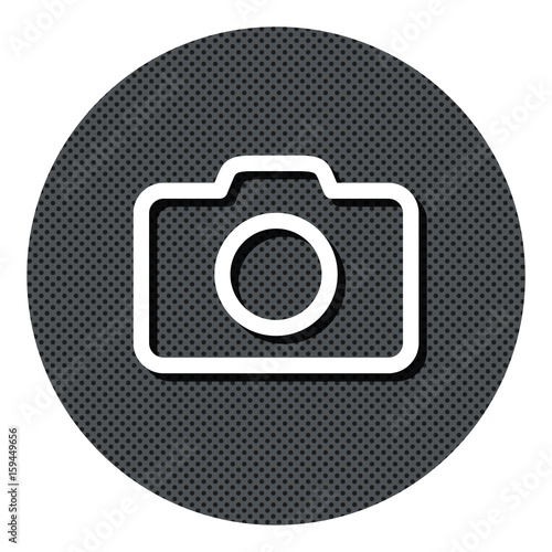 Kamera - Gepunkteter Button mit Symbol und Schatten