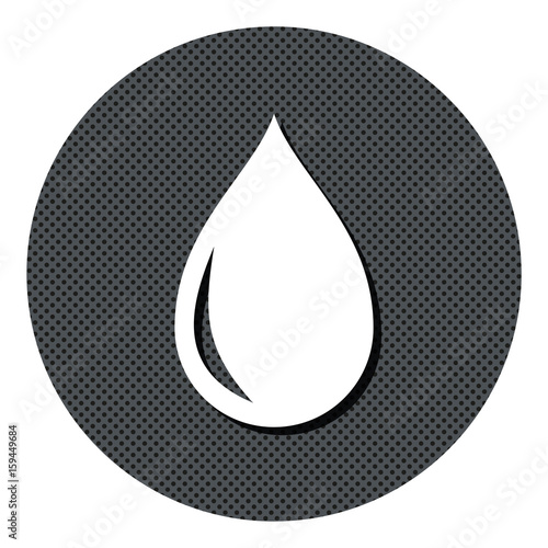 Tropfen - Gepunkteter Button mit Symbol und Schatten