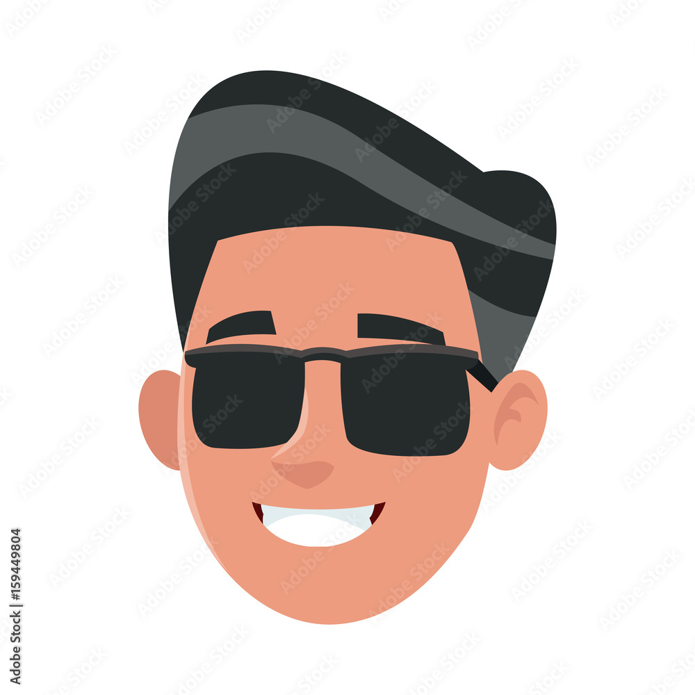 avatar people man face head character vector illustration