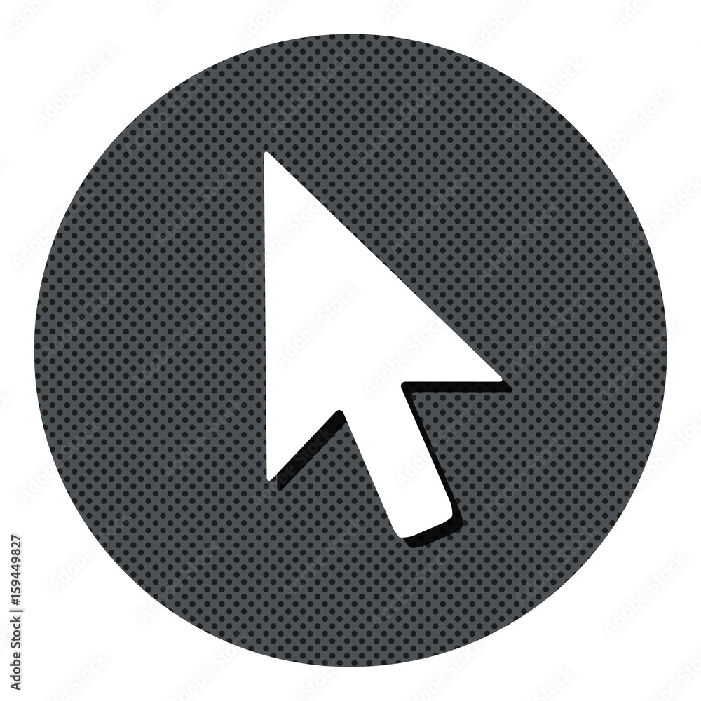 Mauszeiger - Gepunkteter Button mit Symbol und Schatten Mauszeiger - Gepunkteter Button mit Symbol und Schatten
