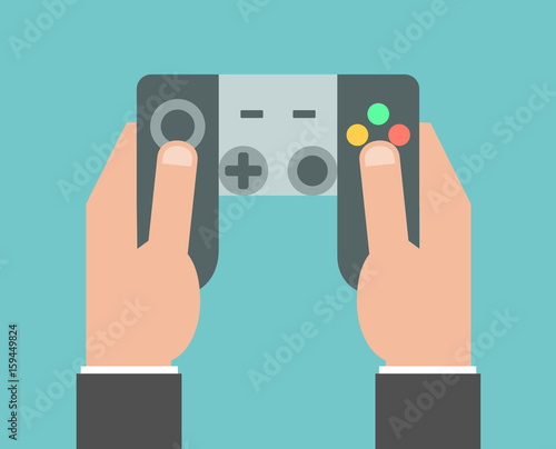 Hand holding game controller