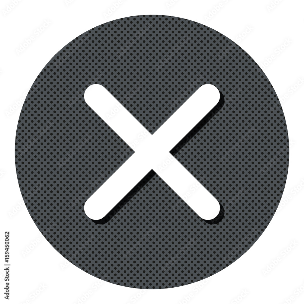 Fototapeta premium Kreuz - Falsch - Gepunkteter Button mit Symbol und Schatten