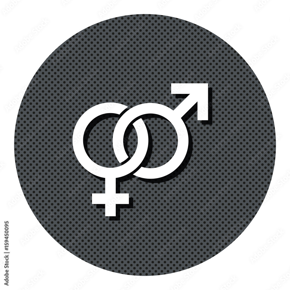 Symbol Ehepaar - Gepunkteter Button mit Symbol und Schatten Symbol Ehepaar - Gepunkteter Button mit Symbol und Schatten