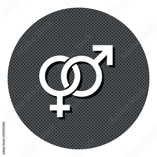 Symbol Ehepaar - Gepunkteter Button mit Symbol und Schatten
