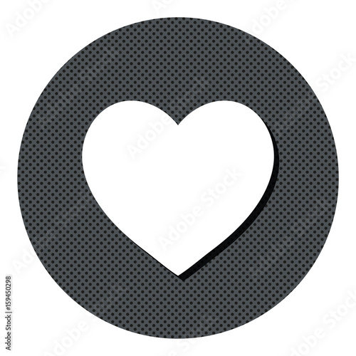 Herz Symbol - Gepunkteter Button mit Symbol und Schatten