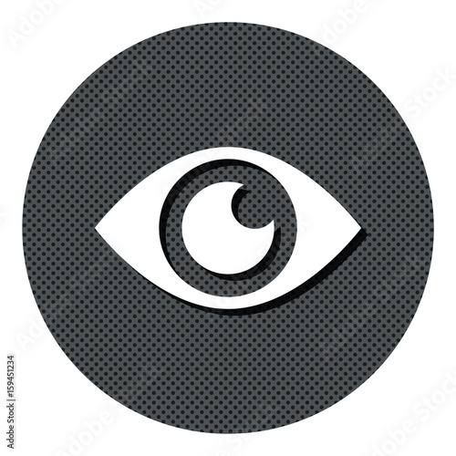Auge - Überwachung - Gepunkteter Button mit Symbol und Schatten