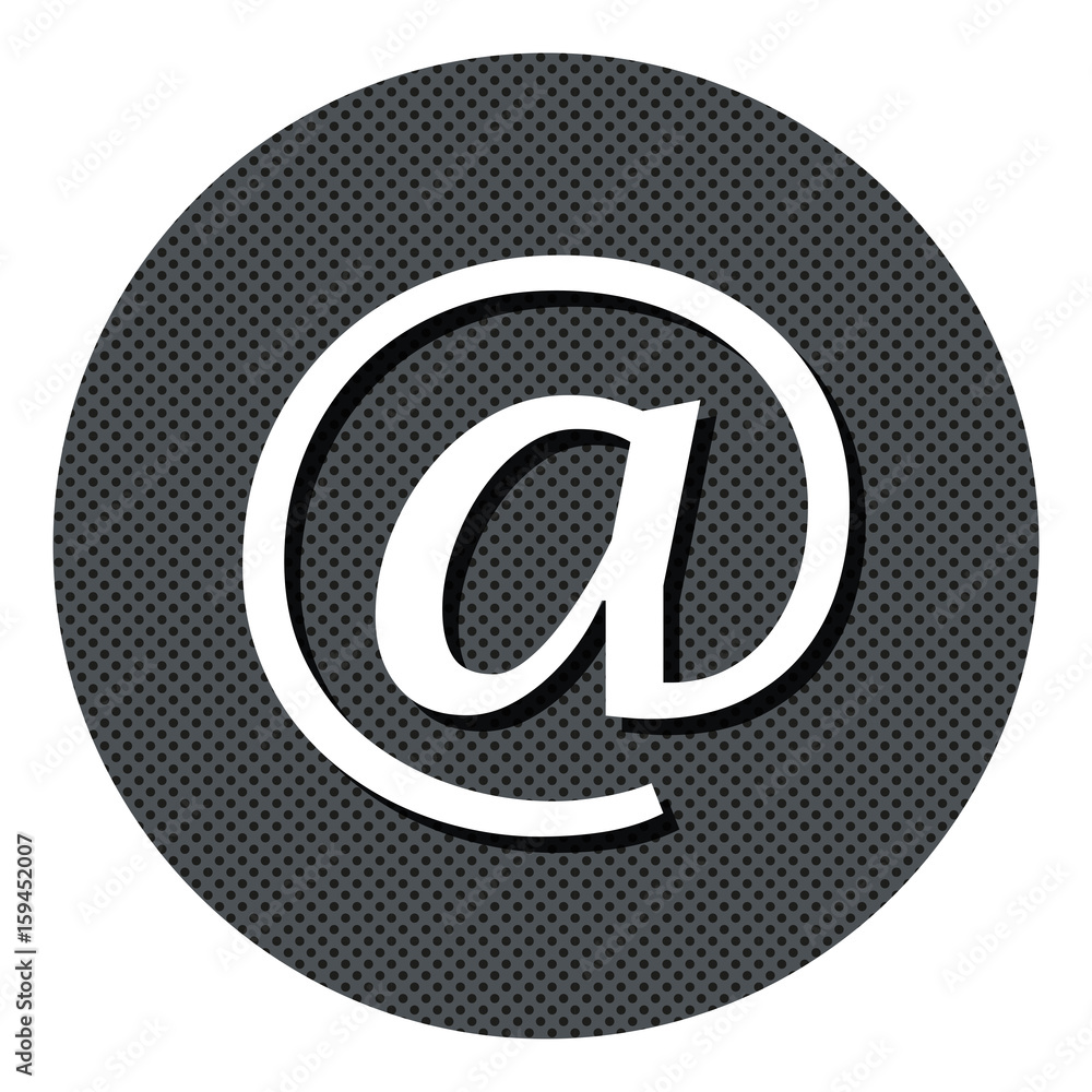 At Zeichen - Email - Gepunkteter Button mit Symbol und Schatten