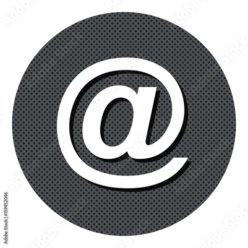 At Zeichen - Email Adresse - Gepunkteter Button mit Symbol und Schatten