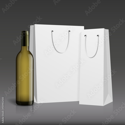 Mockup wine bottle. vector design.
