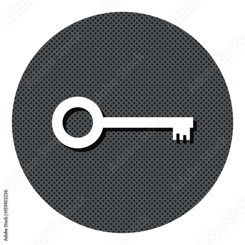 Schlüssel - Sicherheit - Gepunkteter Button mit Symbol und Schatten