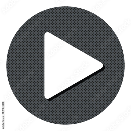 Wiedergabe Symbol - Gepunkteter Button mit Symbol und Schatten