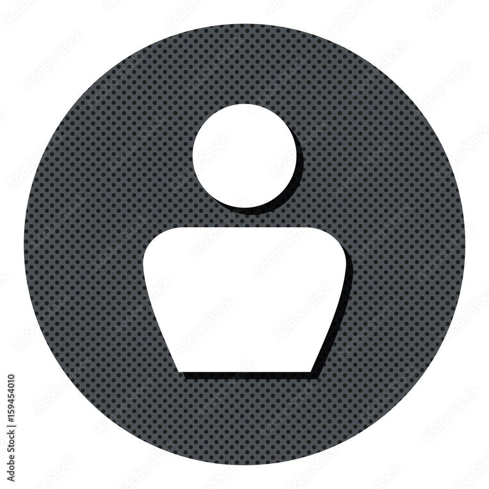Person - Konto - Gepunkteter Button mit Symbol und Schatten Person - Konto - Gepunkteter Button mit Symbol und Schatten