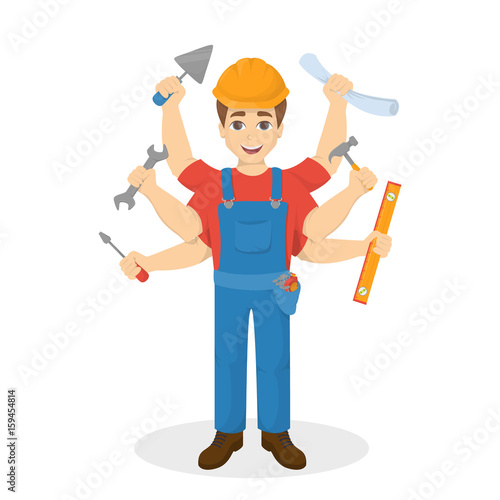 Builder with six hand, Multitasking