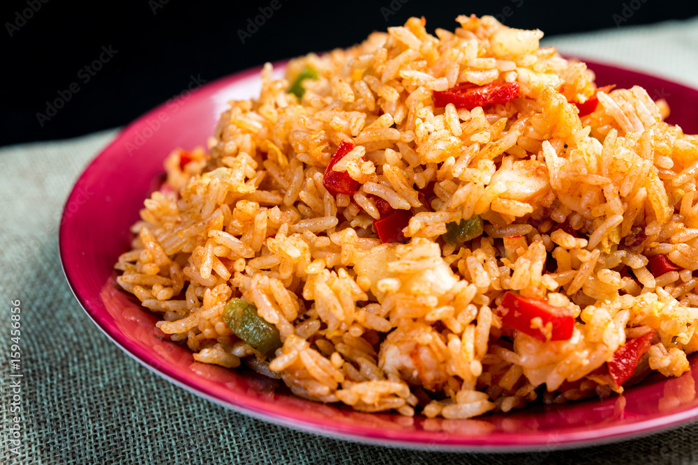Homemade Chinese fried rice with vegetables and fried eggs Homemade Chinese fried rice with vegetables and fried eggs