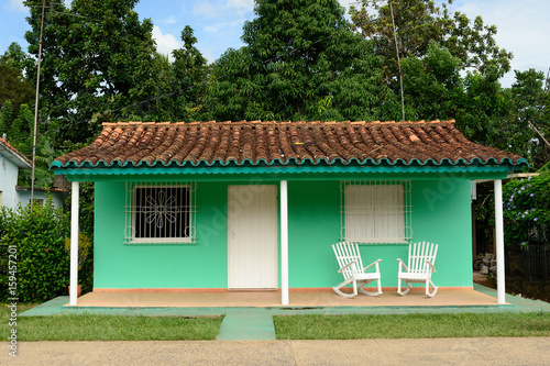 House of the resident of the Vinales village on Cuba. Valle de Vinales, Cuba, Pinar del Rio province photo