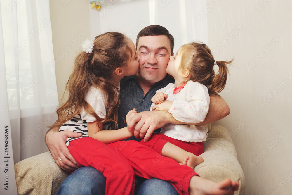 father with daughter at home father with daughter at home