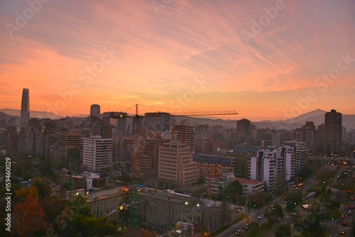 Sunset clouds in Santiago, Chile