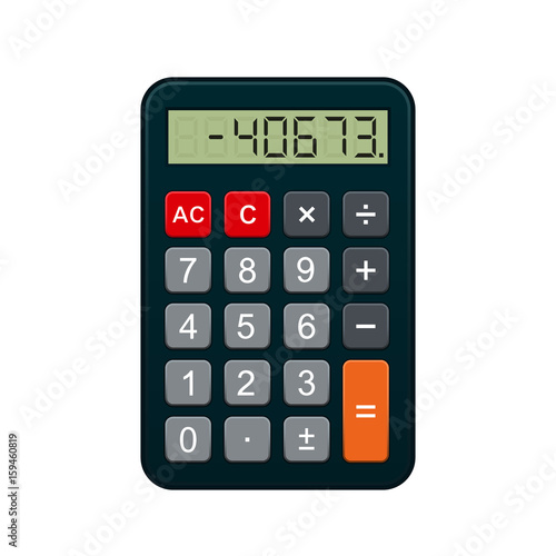 Calculator, realistic vector illustration isolated on white.
