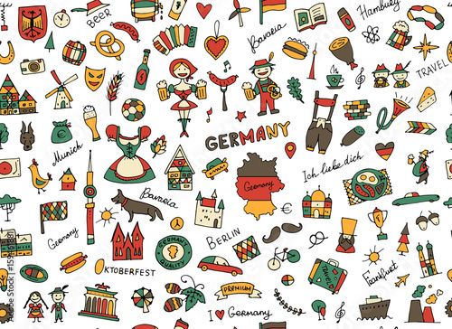 Germany, design elements. Seamless pattern